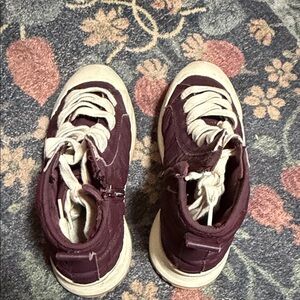 Zara Purple and White High-Top Sneakers